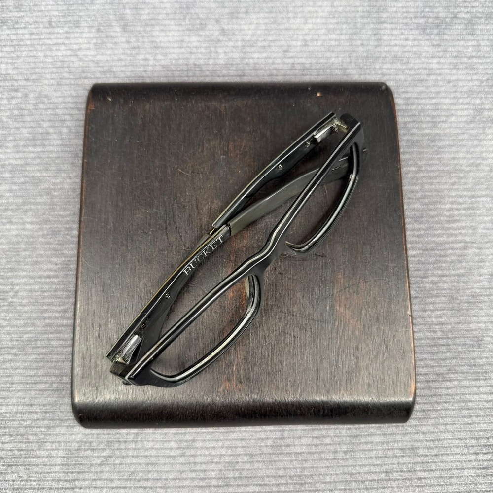 Oakley Bucket Black Rectangular Y2k Eyeglasses Frames Lightning Bolt Pattern - Picture 4 of 12